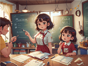 Teacher and students