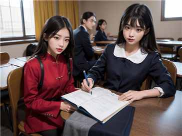 学员在日语课程中学习