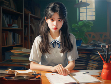 学生正在认真复习准备高考