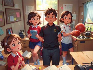 孩子展示日语学习成果