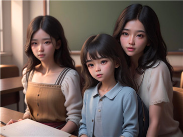 孩子们正在愉快地学习日语