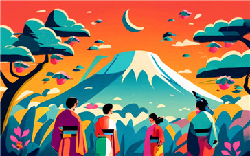 亲子一起学习日语的场景