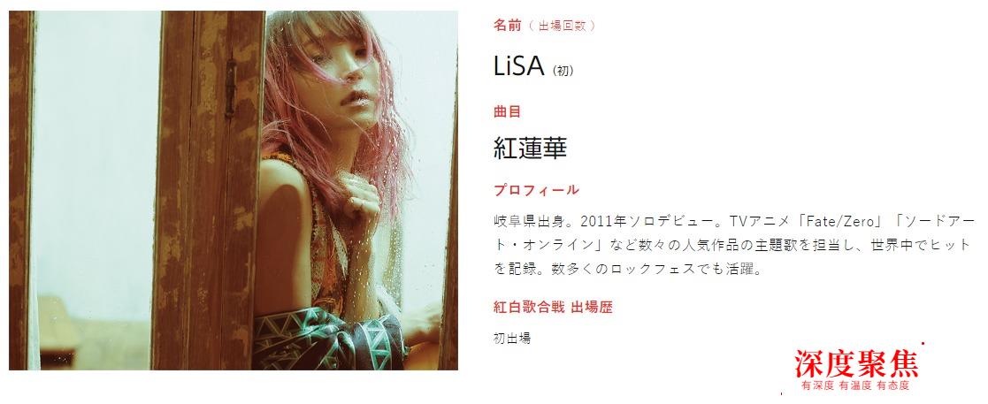 第70届日本「红白歌会」曲目公开 Lisa献唱《红莲华》