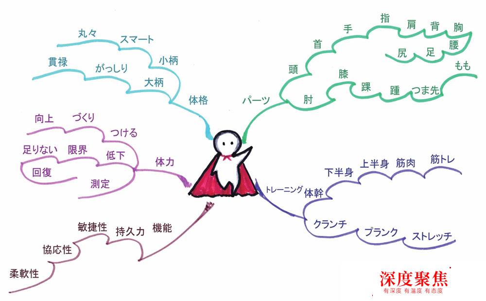 思维导图记日语单词：外貌、护肤、身材、星座和性格